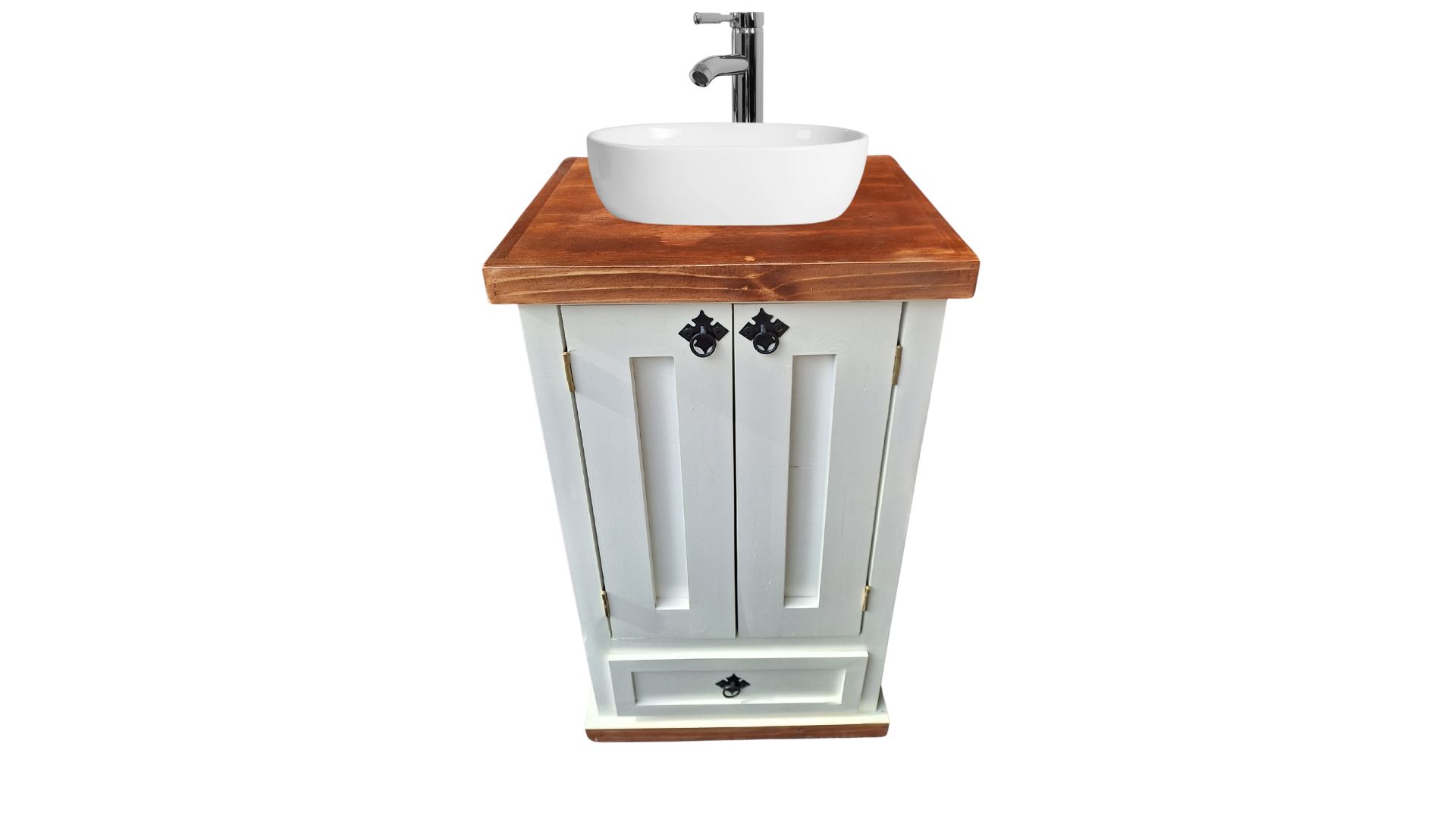 Vanitorio Rustico Kit 50 cm Bicolor Blanco