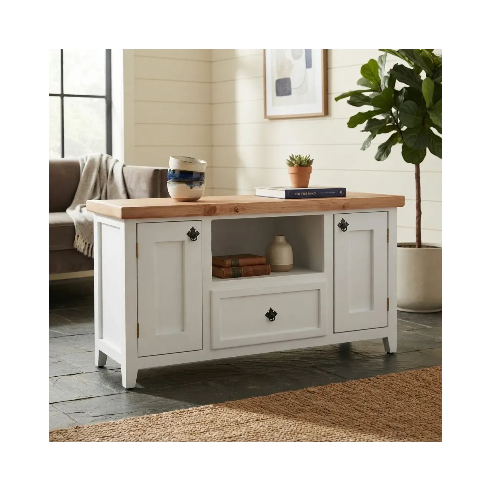 Rack Rustico Rieti Blanco Bicolor