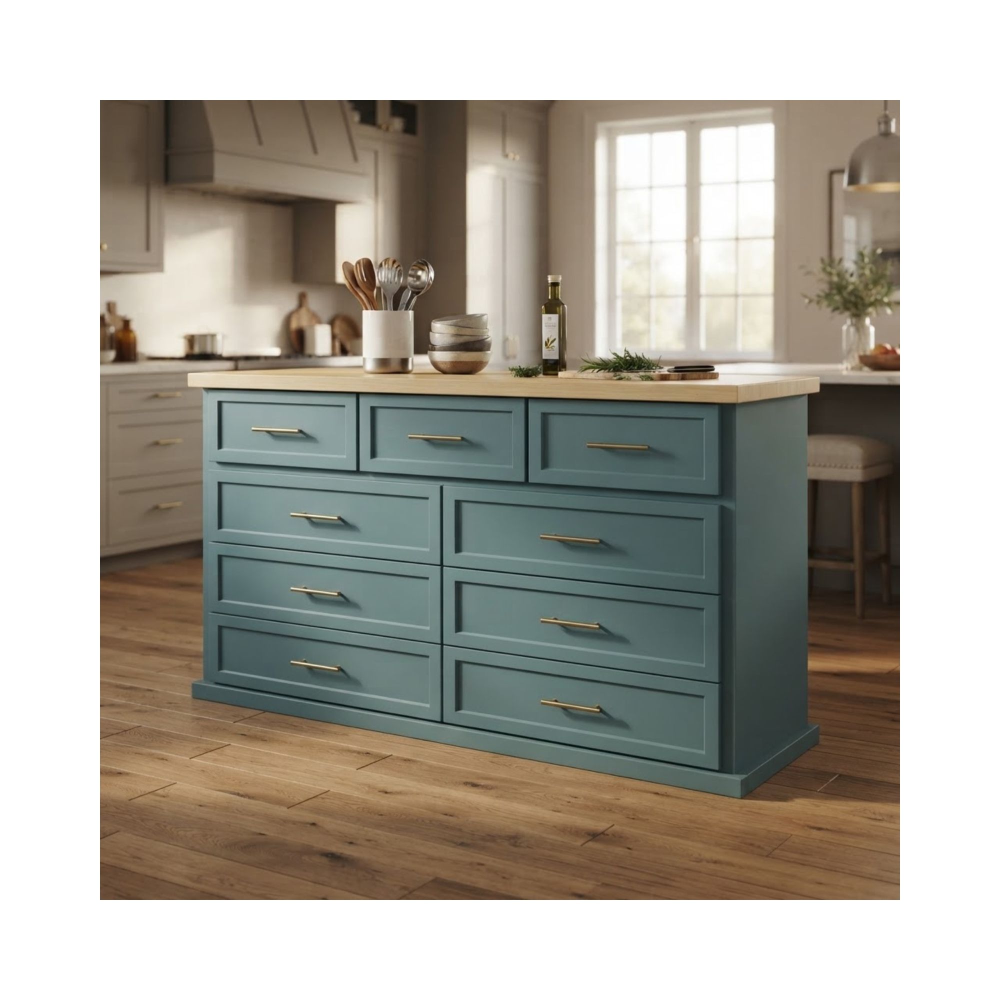 Comoda Rustica Vauda Verde Bicolor 150